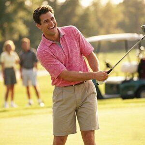 TailorByrd Men’s XL Polo Pink Heather Performance Golf Shirt Preppy Minimalist